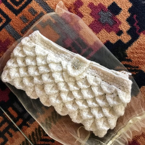 HOMEMADE Bags Hand Crocheted Crocodile Stitch Clutch Purse Poshmark